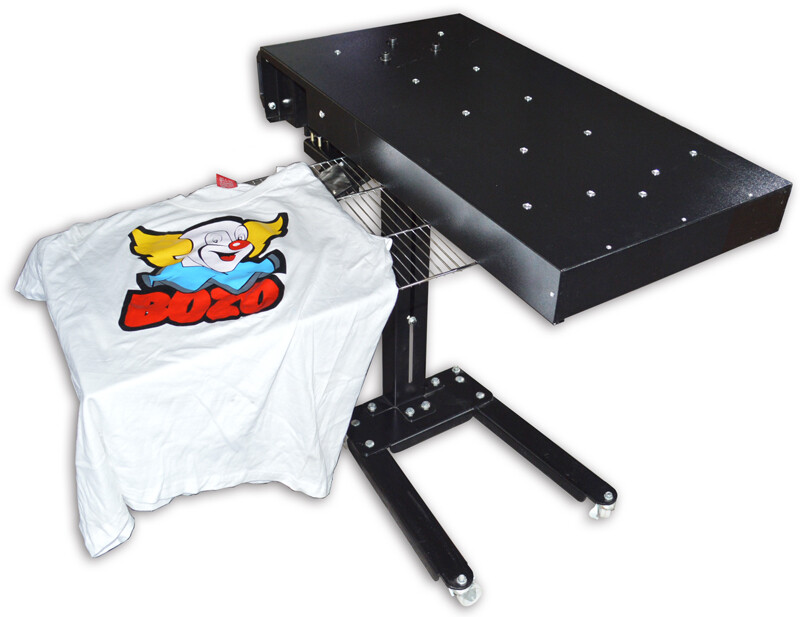 4 Color 1 Station Printing Machine & Flash Dryer Kit with Squeegee Screen Frames
