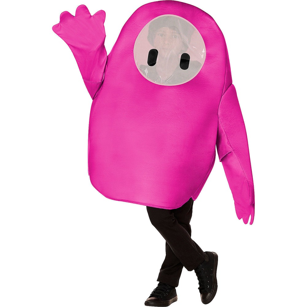 Kids Fall Guys Pink Polyester Tunic Pink Costume - Playboy