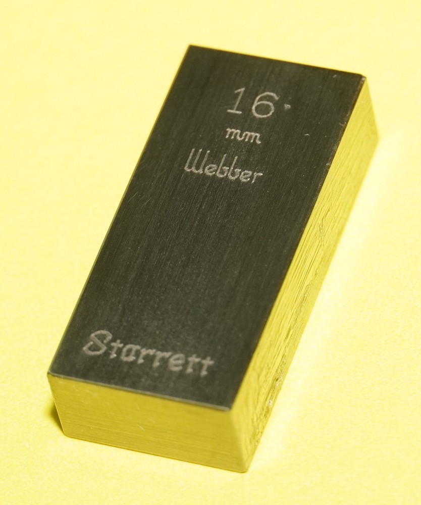 STARRETT RSM 16mm A1 Rectangular Gage Block w Original Packaging 91336
