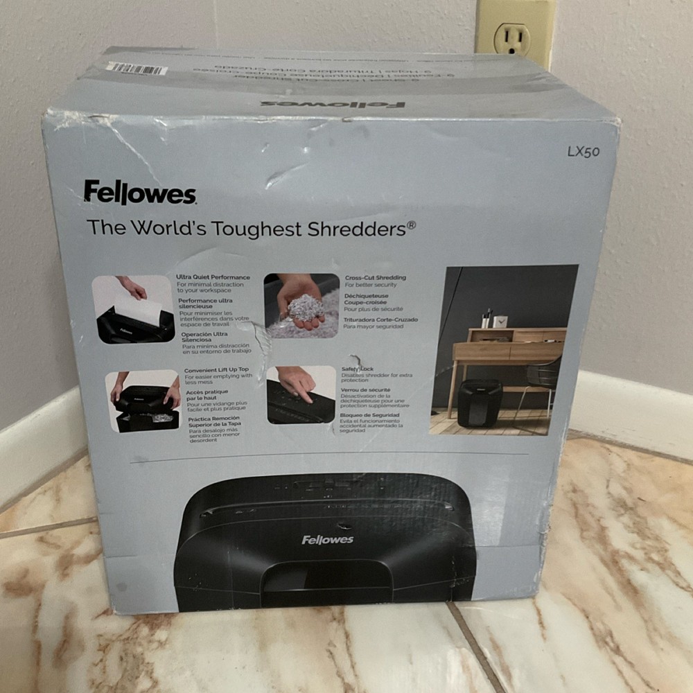 Fellowes LX50 9-Sheet Cross-Cut Paper Document Shredder
