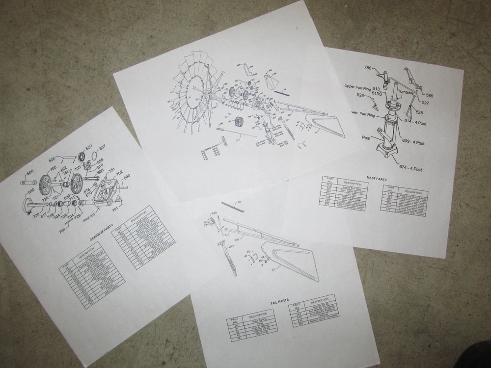 Aermotor 702 Windmill Parts Lists & Diagrams