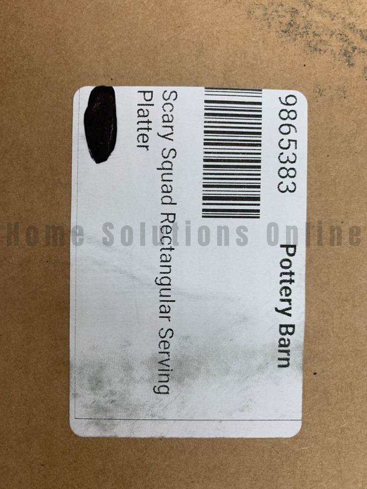 Pottery Barn Scary Squad Stoneware Rectangular Serving Platter Black 16" #X729