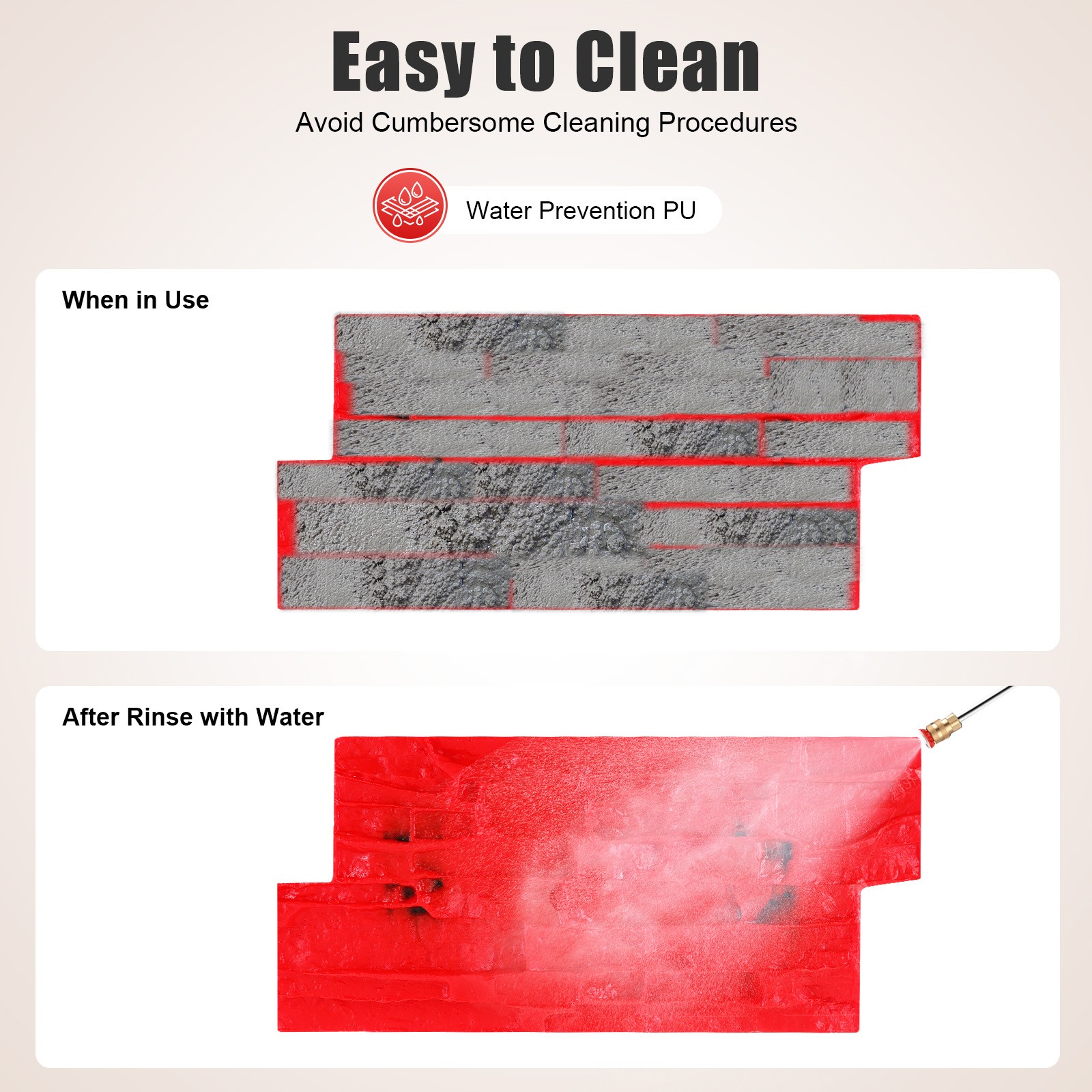 Concrete Wall Mold Polyurethane Seamless Stamp Cement Texture Stone Slate Mat US