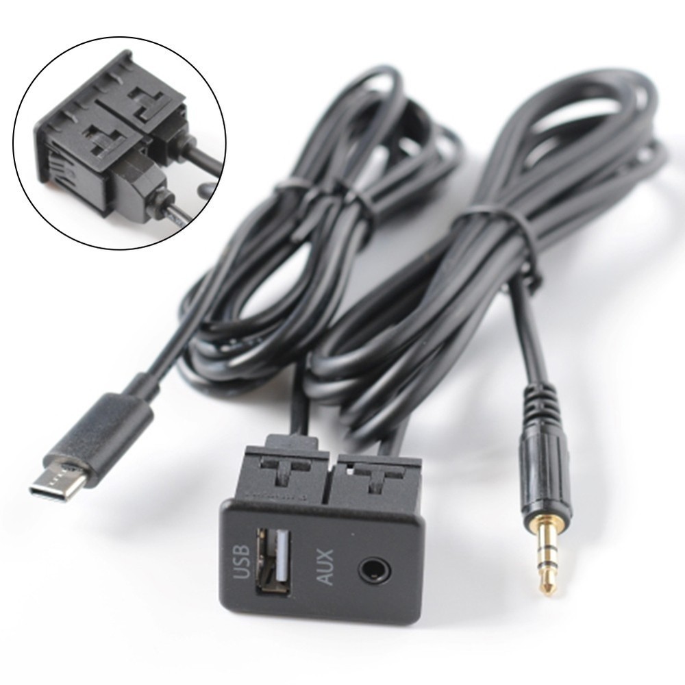 Center Console Car USB and AUX Port Panel Interface 145CM Extension Cable