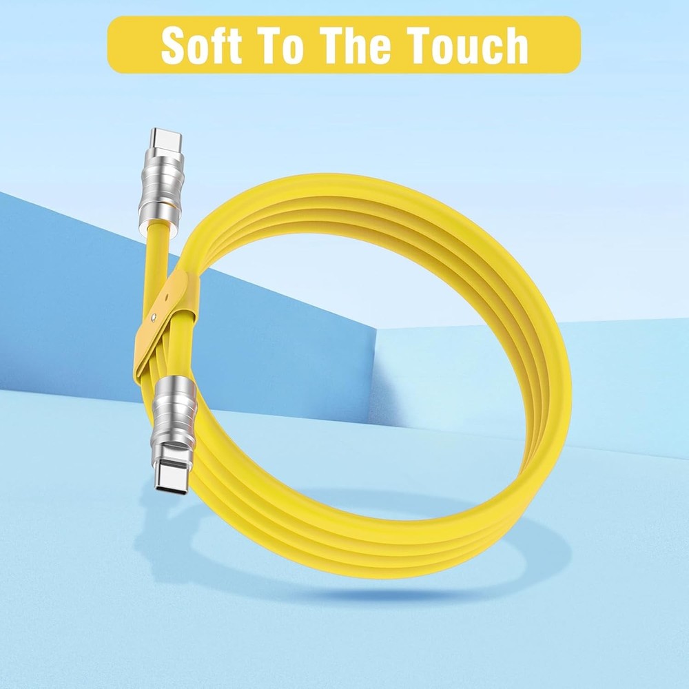 USB C to C 5FT Silicone Cable Ultra Flexible Soft USB Type C Data Transfer Cable