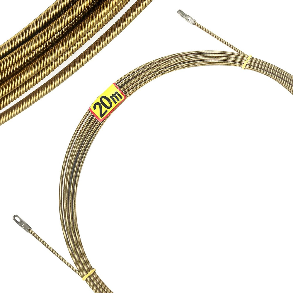 100Ft Electrical Spring Wire Threader Fish Tape Fastener Cable Wire Puller Tool
