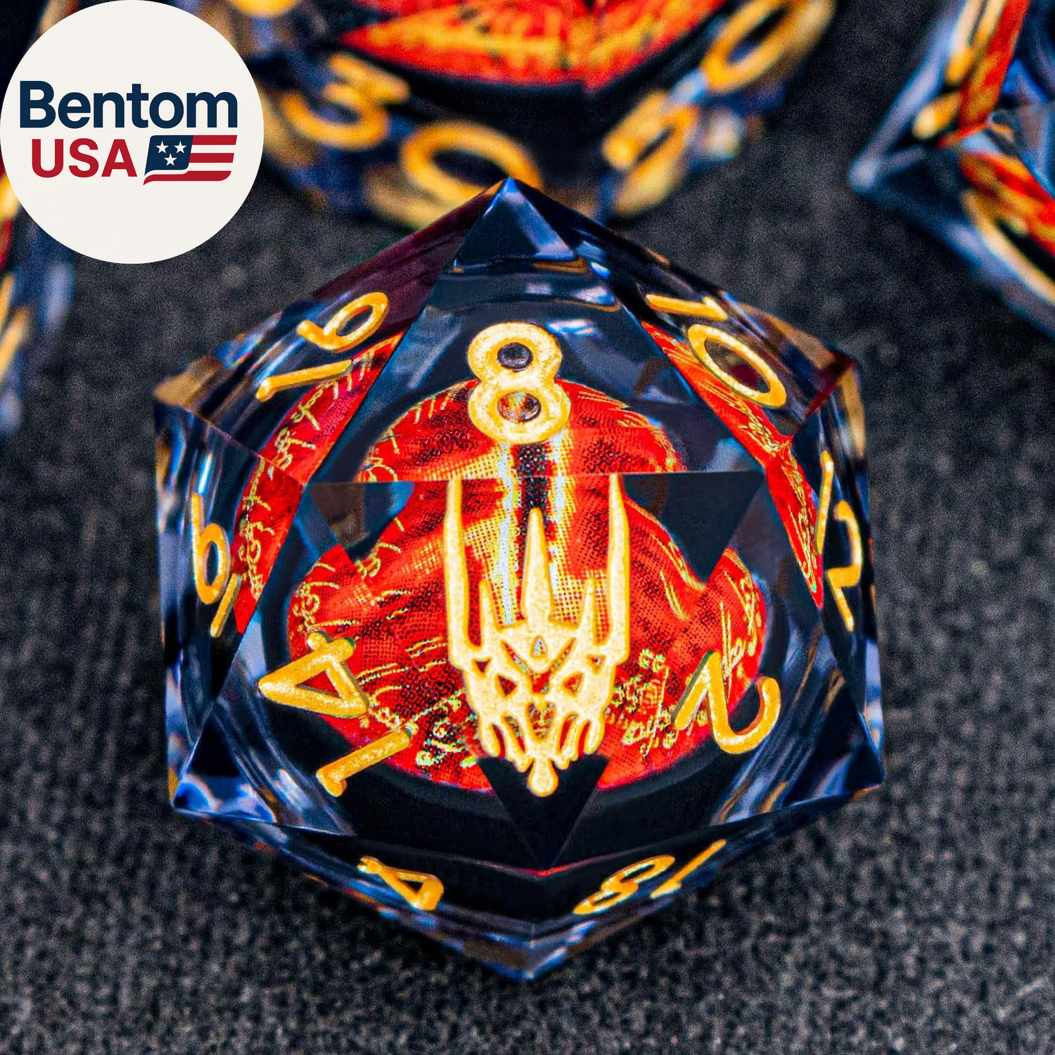 DND Gaze Eye Dice Set 7PCS Liquid Core Polyhedral Dice for Dungeons Dragons RPG