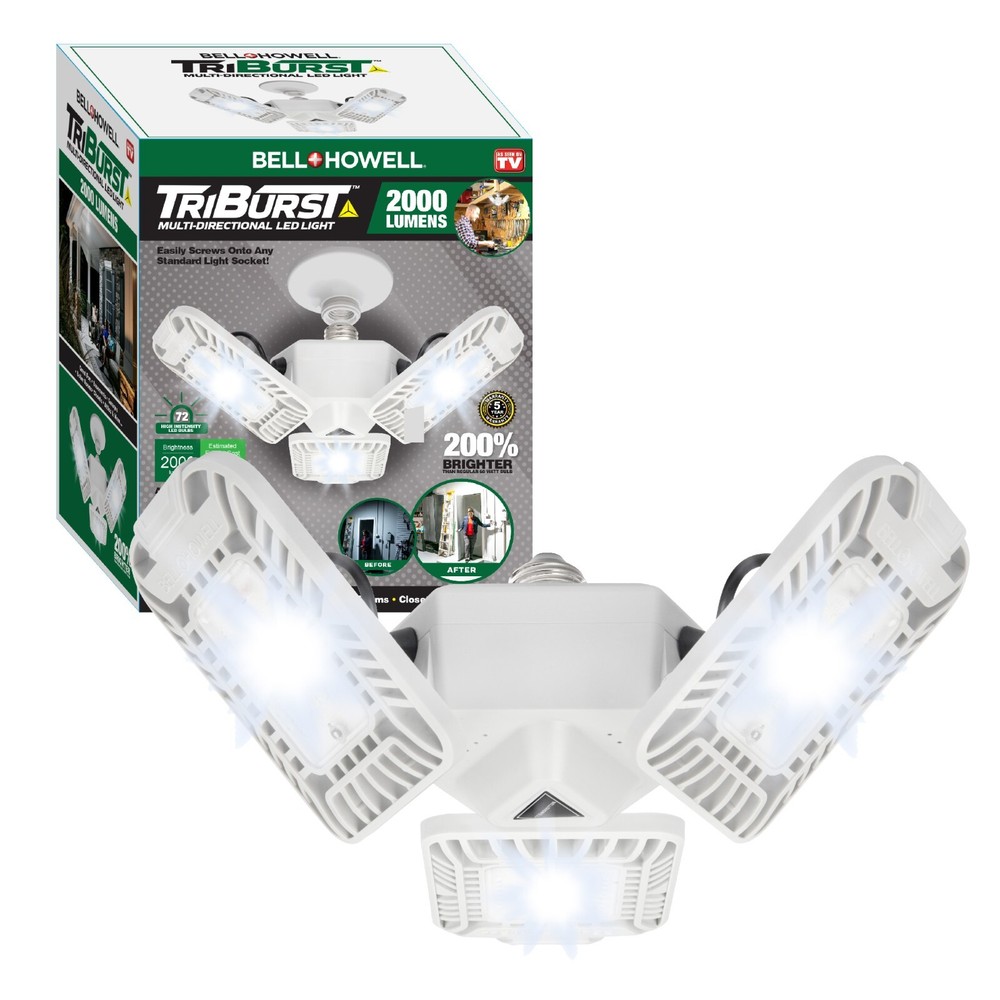 Bell + Howell Triburst 2000 Lumens White Multidirectional Socket LED Shop Light