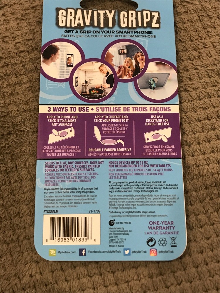 Gravity Gripz 2-Pack Set Palm and Black