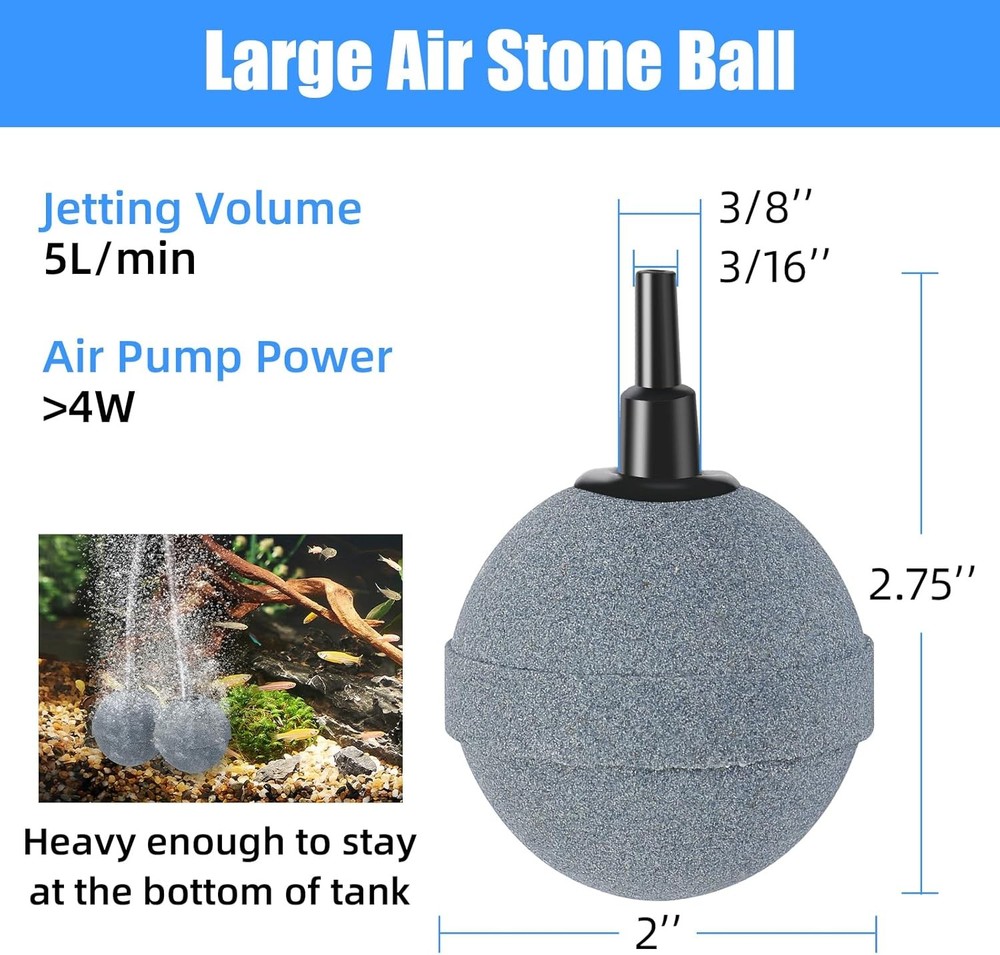 2" Pond Air Stones 4-Pack Aerator Oxygen Diffusers for Aquariums