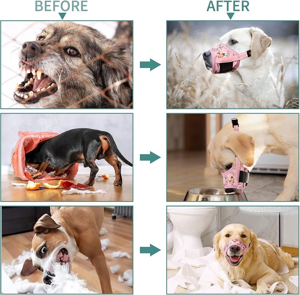 Comfort Fit Adjustable Dog Muzzle - Breathable Mesh for Safe Socialization