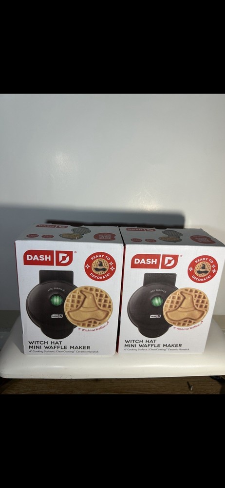 2-Dash Ready To Decorate Witch Hat Mini Waffle Maker
