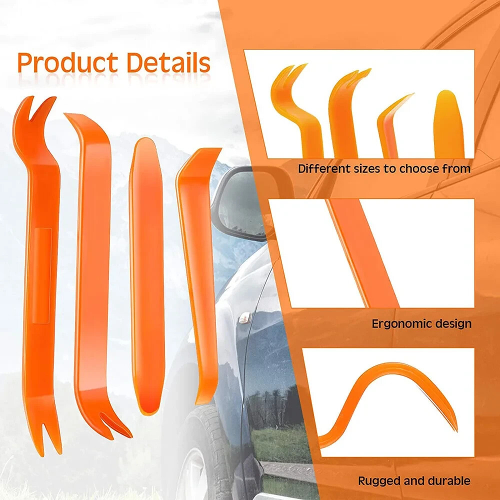 5 Auto Trim Removal Tool Kit Car Panel Door Window Fastener Remover Pry Tool Set