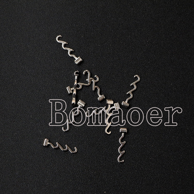 10 Bags Orthodontic Spiral Crimpable Hooks, Multi-Function Long Left Side 100pcs