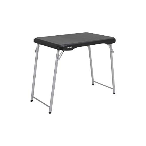 Stacking Compact Folding Table, 30 in. x 20 in., Black and Silver,