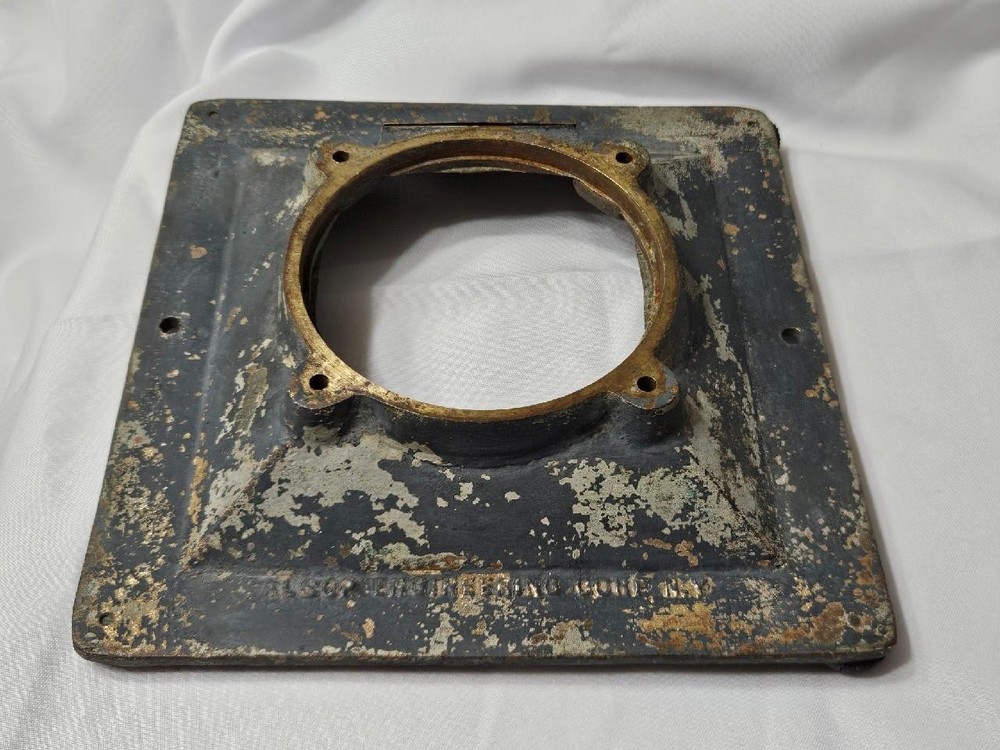 Vintage Solid Cast Brass Machine Motor Base Alsop Engineering Co, Architectural