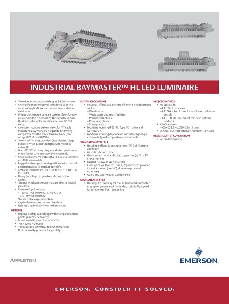 Appleton 30k Lumen Light Fixture LED