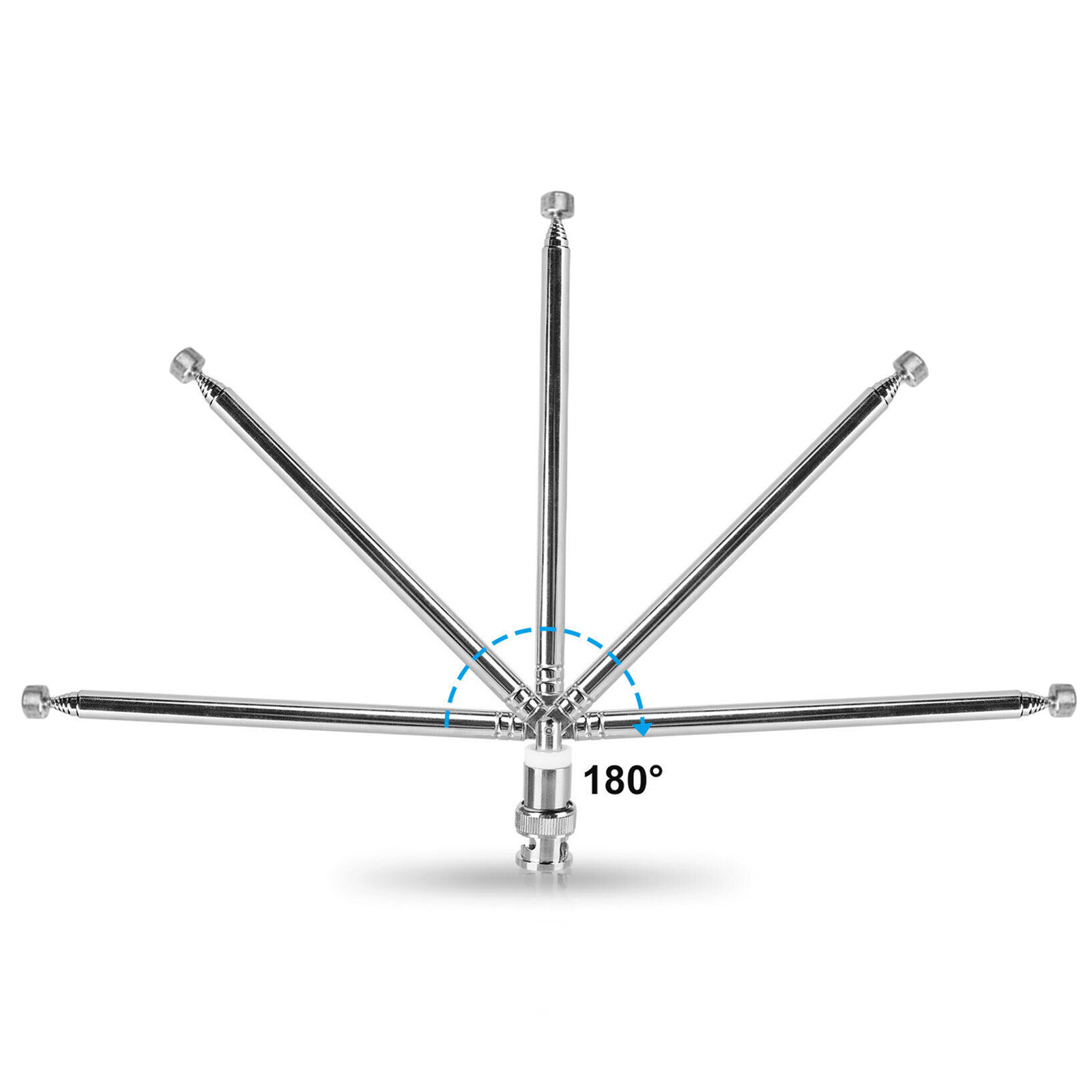 2Pcs 7 Sections VHF/UHF/AM/FM Telescopic Antenna BNC Male Connector Accessories