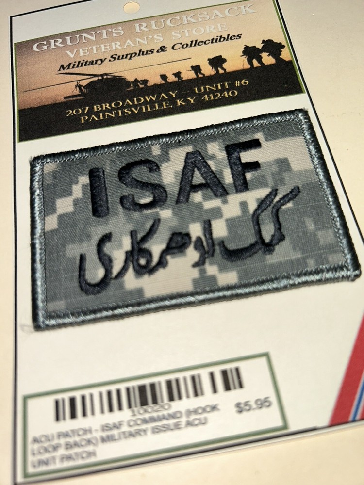 U.S. ARMY I.S.A.F. COMMAND (AFGHANISTAN) / ACU UNIT PATCH [HOOK/LOOP REVERSE]