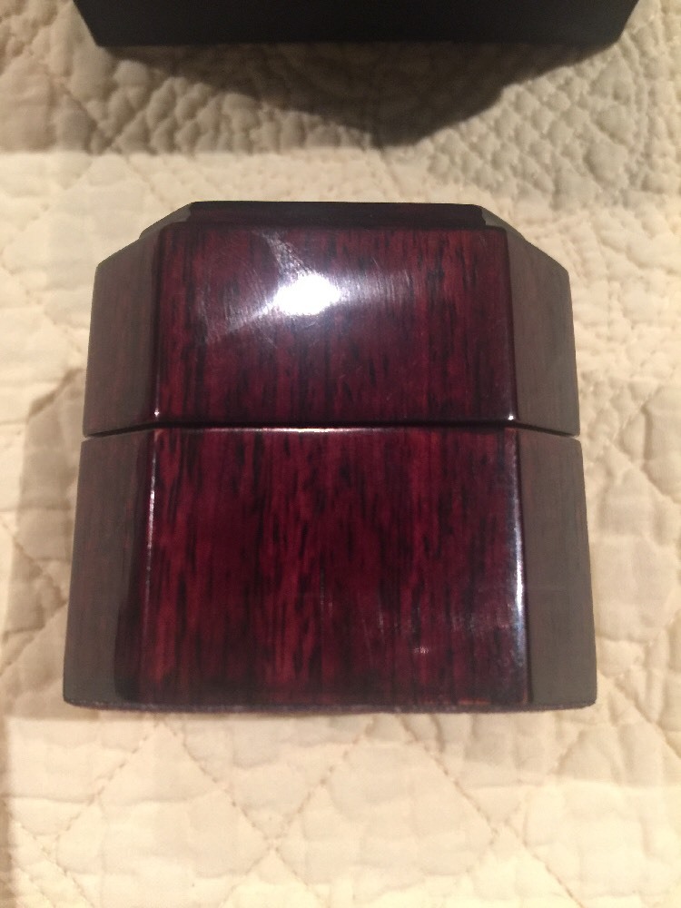 Solid Dark Dark wood Quartz Desk Clock 2" X 2" New In Box