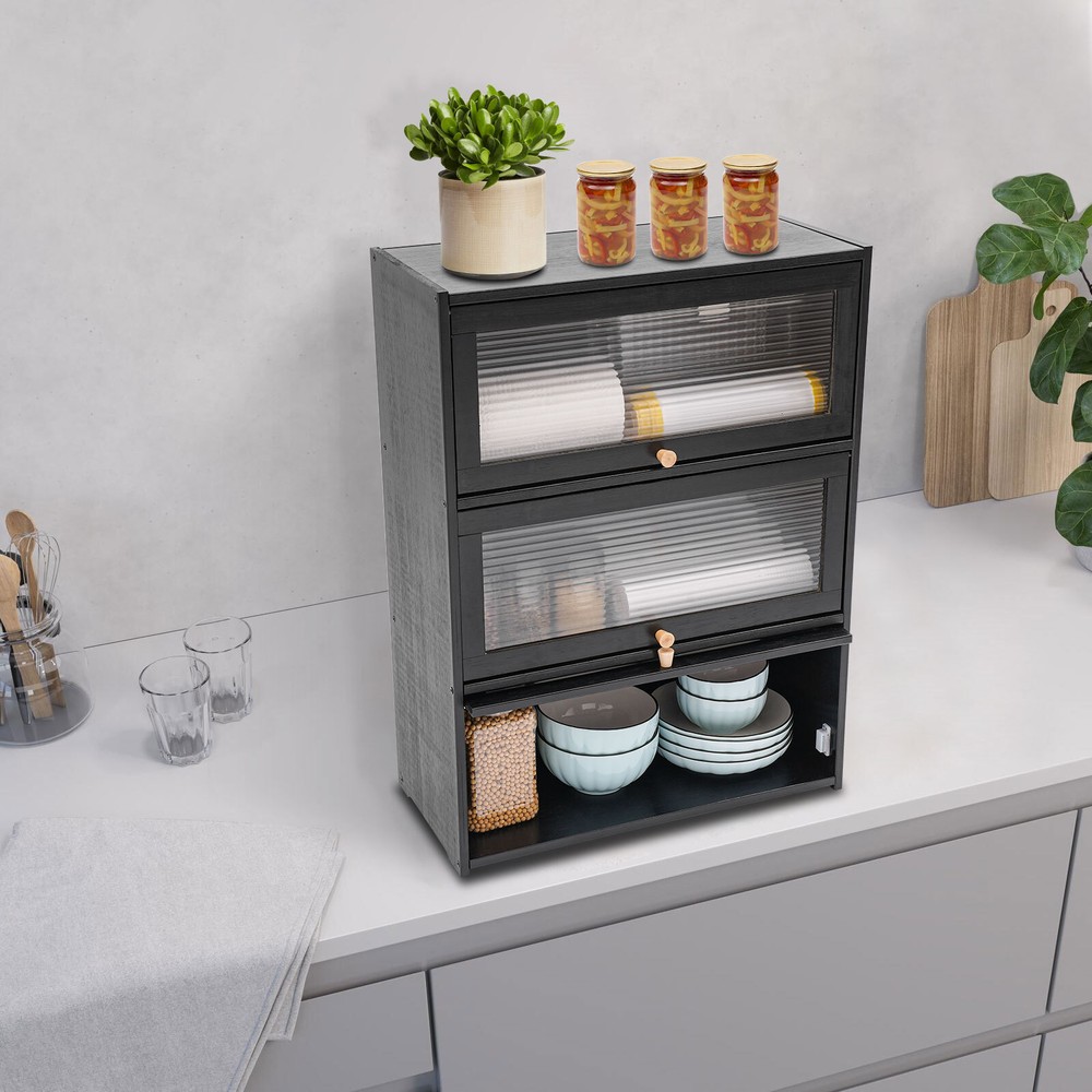 Stylish Black Storage Cabinet – Space-Saving Solution for Home Organization