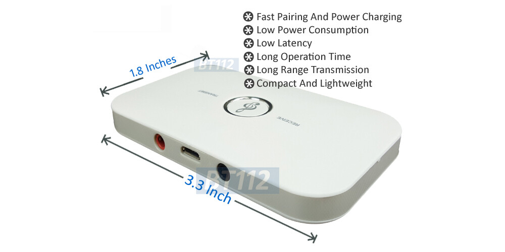 Bluetooth Audio Transmitter + Bluetooth Receiver Dongle For Wireless Audio