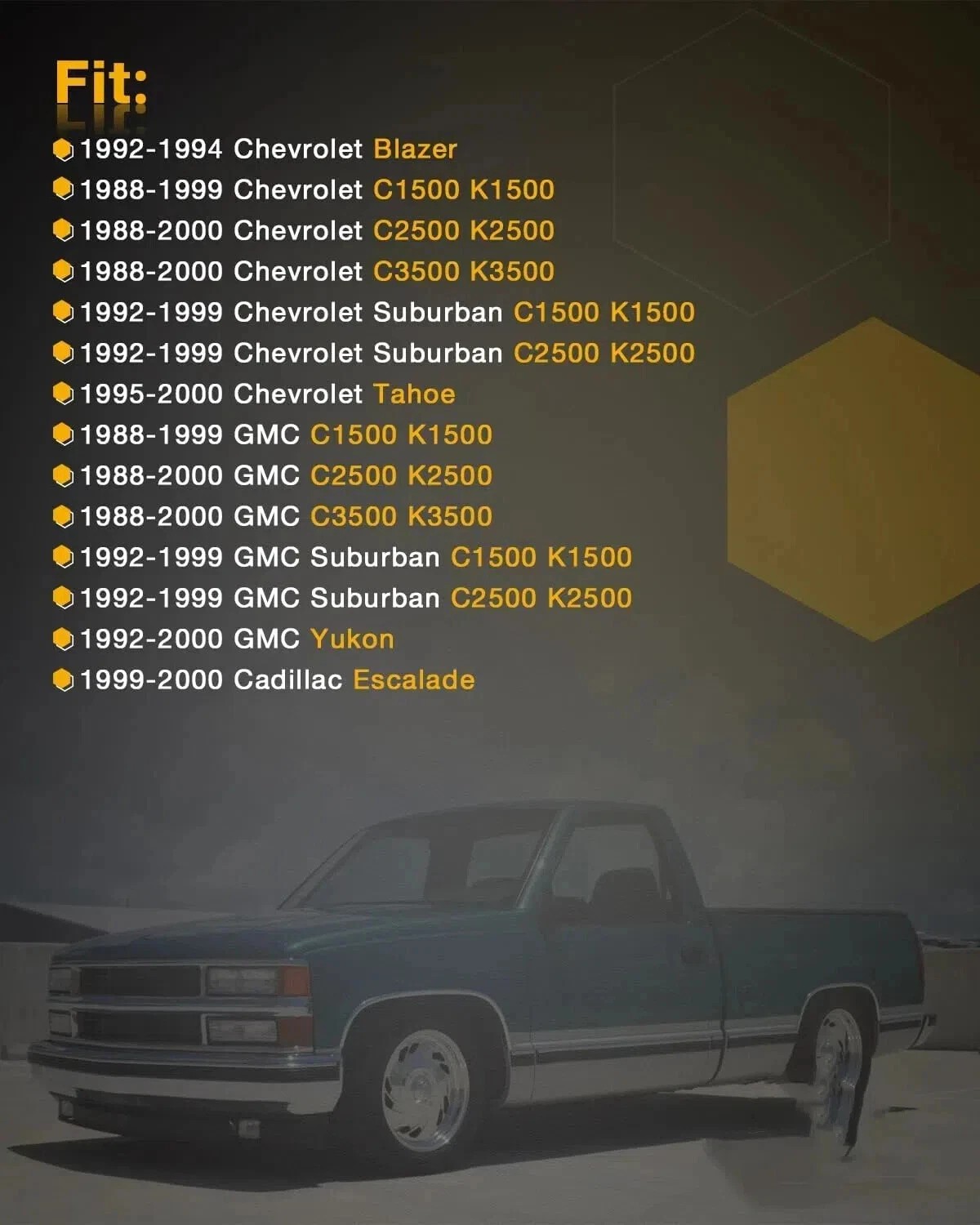 Metal Exterior Door Handle w/ Lock Cylinder Fit 1988-2000 Chevy GMC C1500 C2500