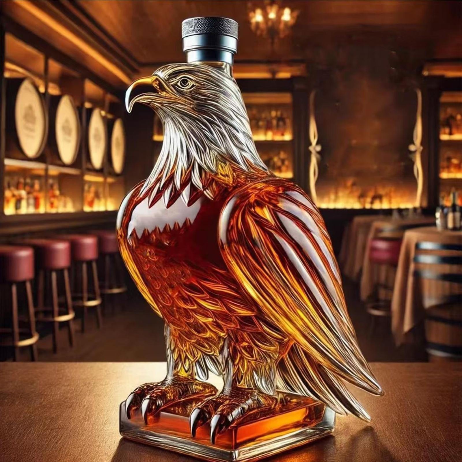 Unique Eagle Whiskey Glass Decanter Bottle Exquisite Decor Gifts For Men Dad NEW