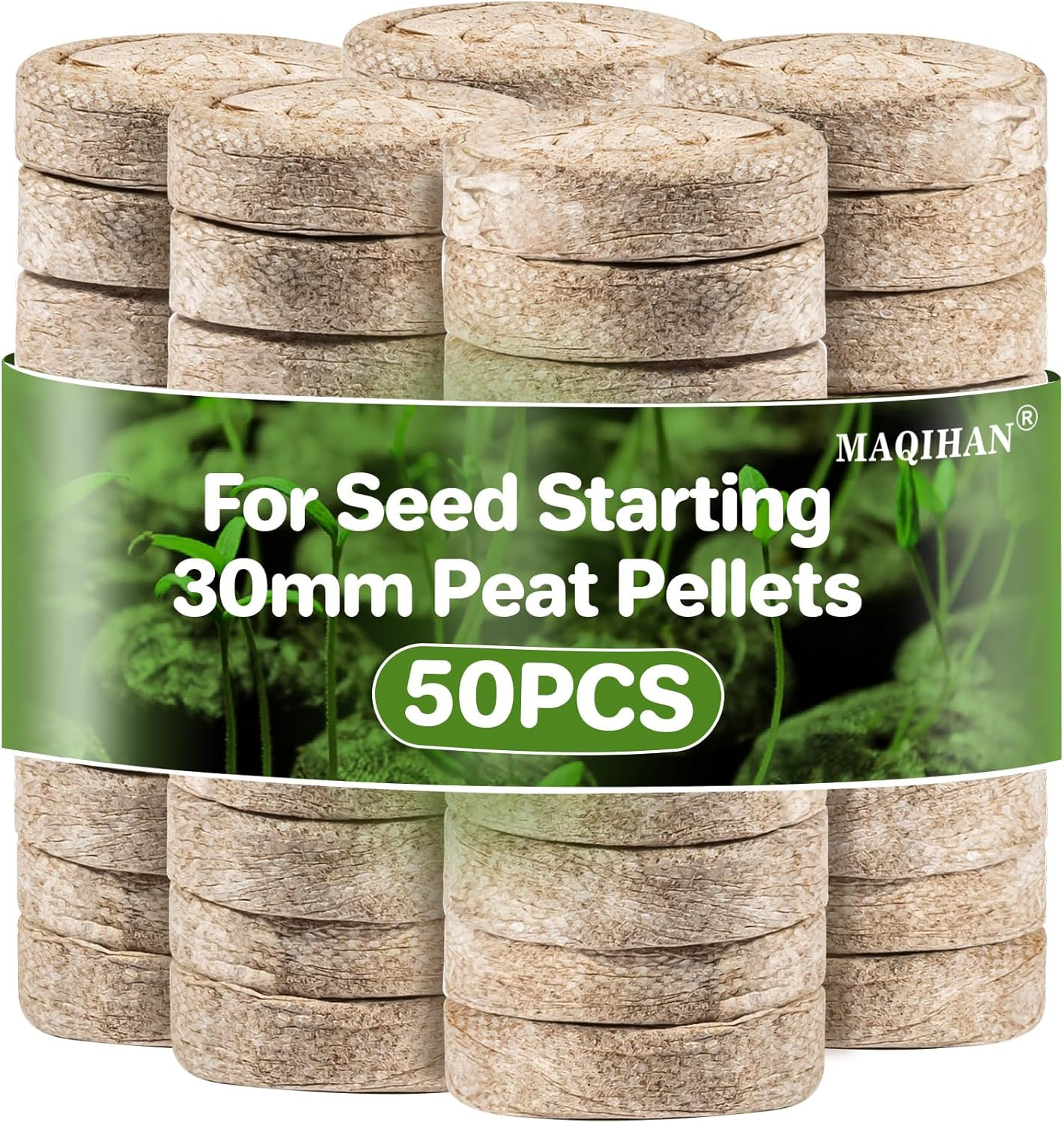 50PCS Peat Pellets for Seedlings - 30MM Seed Starter Pellets Peat Pods for Start