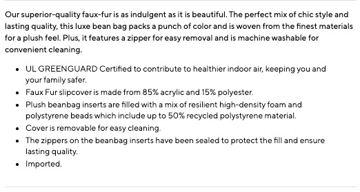 Pottery Barn Teen Lots A Dots Faux Fur Beanbag Slip Cover Large NEW SOLDOUT NLA