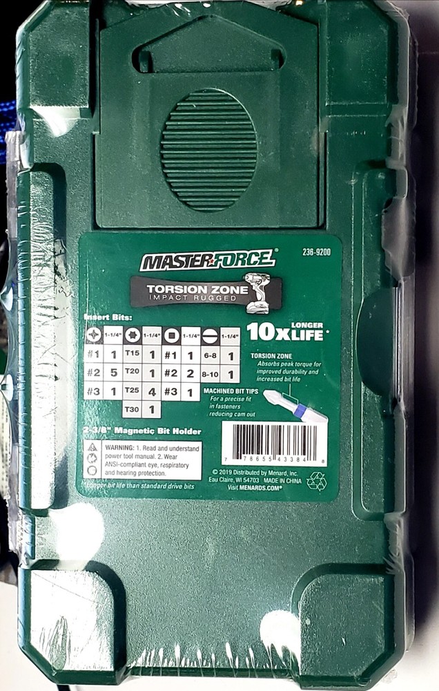 Masterforce Torsion Zone Assorted Impact Drive Bit Set 21 Pieces Tool Driver