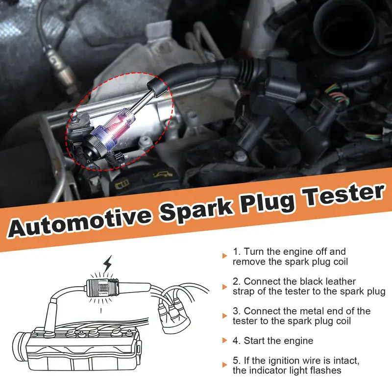 1 Pcs Inline Spark Plug Testers Car Engine Ignition Coil Tester For Automotive