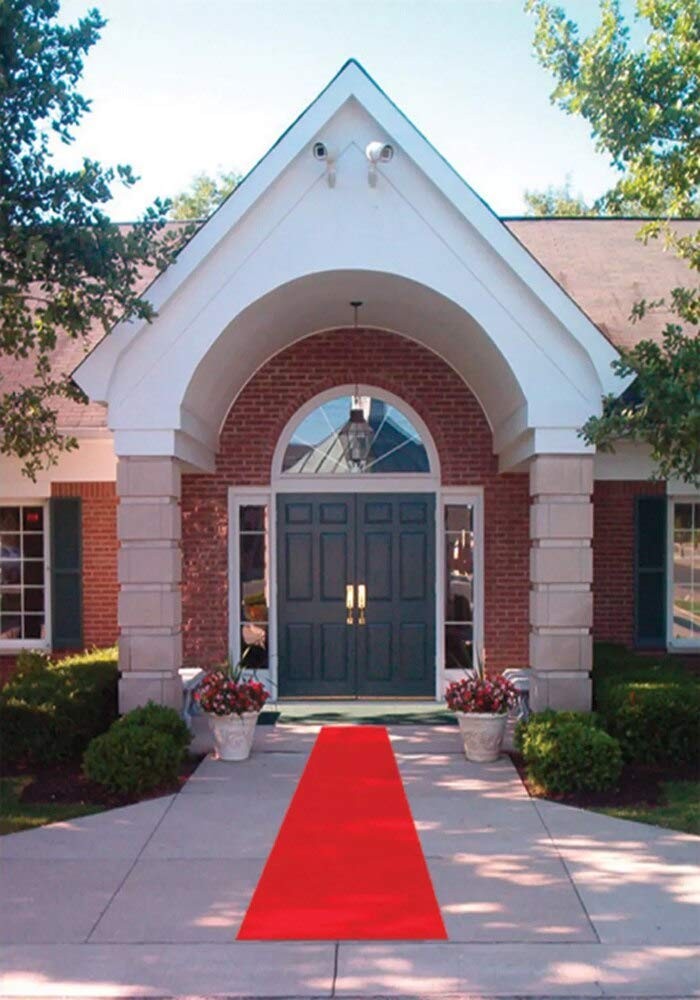 Movie Night Red Aisle Runner 24 in × 15 ft Red Carpet Event Runner Wedding Ru...