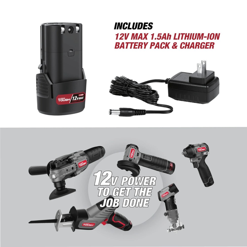 Hyper Tough 12V Max Lithium-Ion 3-in-1 Multi-Head Power Drill Set