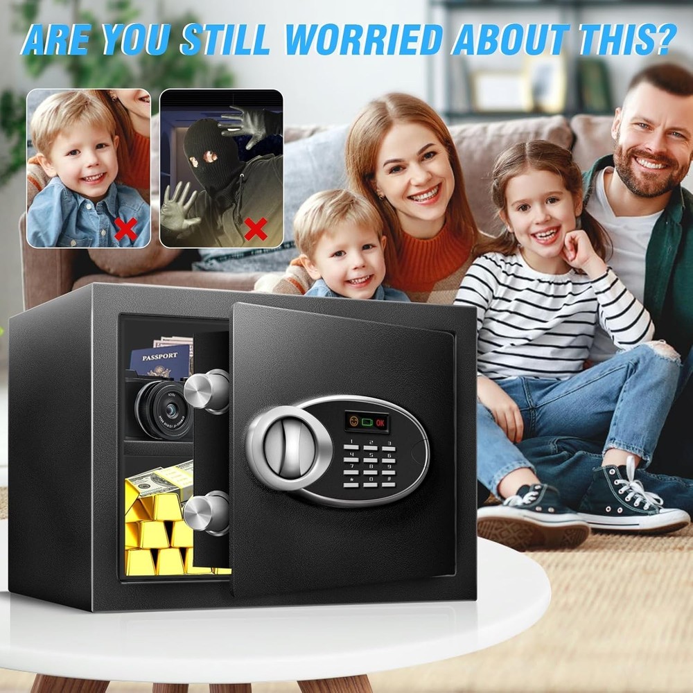 1.8 Cu Ft Safe Box with Fireproof Waterproof for Documents - Steel Security P...