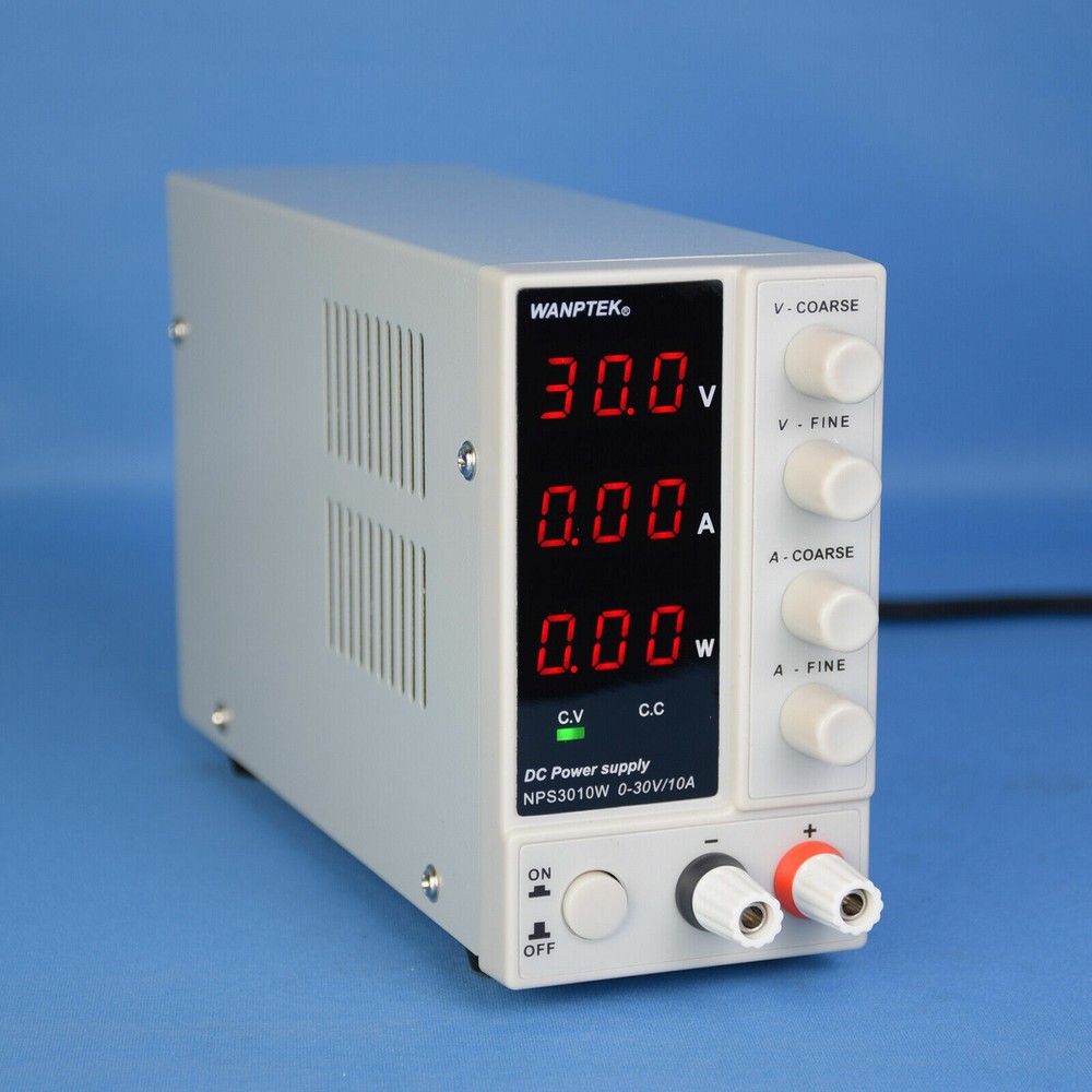 300W 0-10A Lab DC Power Supply Digital Variable Regulated Benchtop Power Source