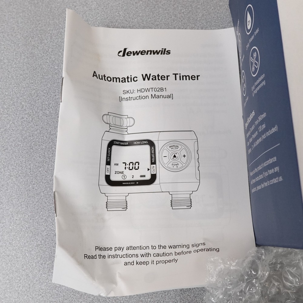Automatic Watering Timer Jewenwils SKU: HDWT02B | OPEN BOX
