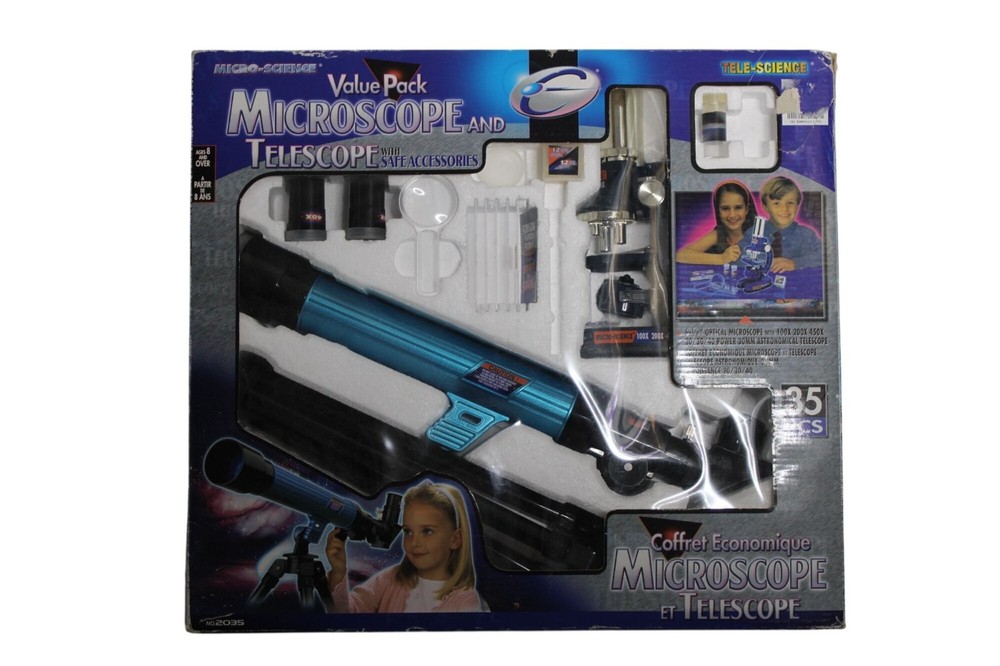 Value-Pack Tele-Science Microscope & Telescope with Accessories 35 PCS