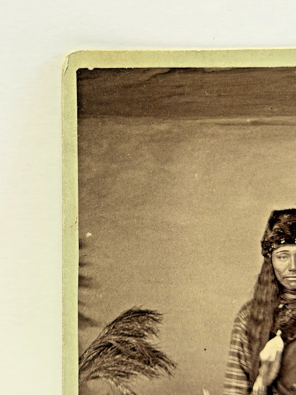 Antique Native American Indian Cabinet Card Photograph of Yaqui Tribe Individual