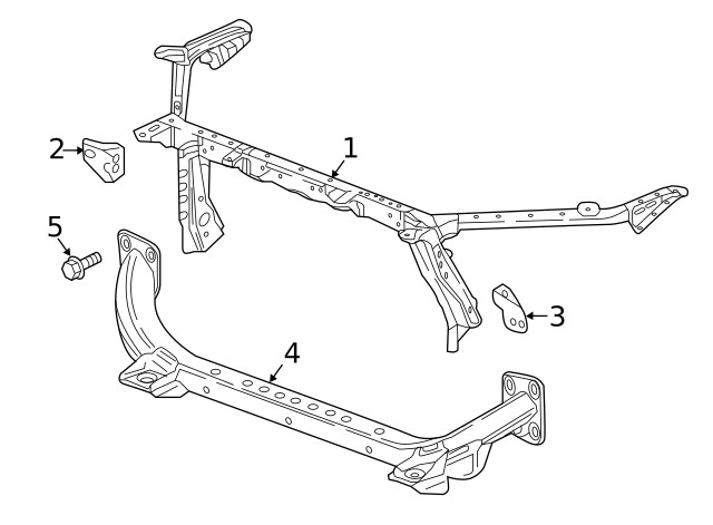 Genuine GM Passenger Side Front Compartment Side Rail Bracket 23342340