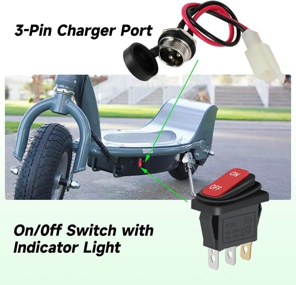 24V Controller and Throttle Grip Kit For Razor E200 E300 MX350 Electric Scooter