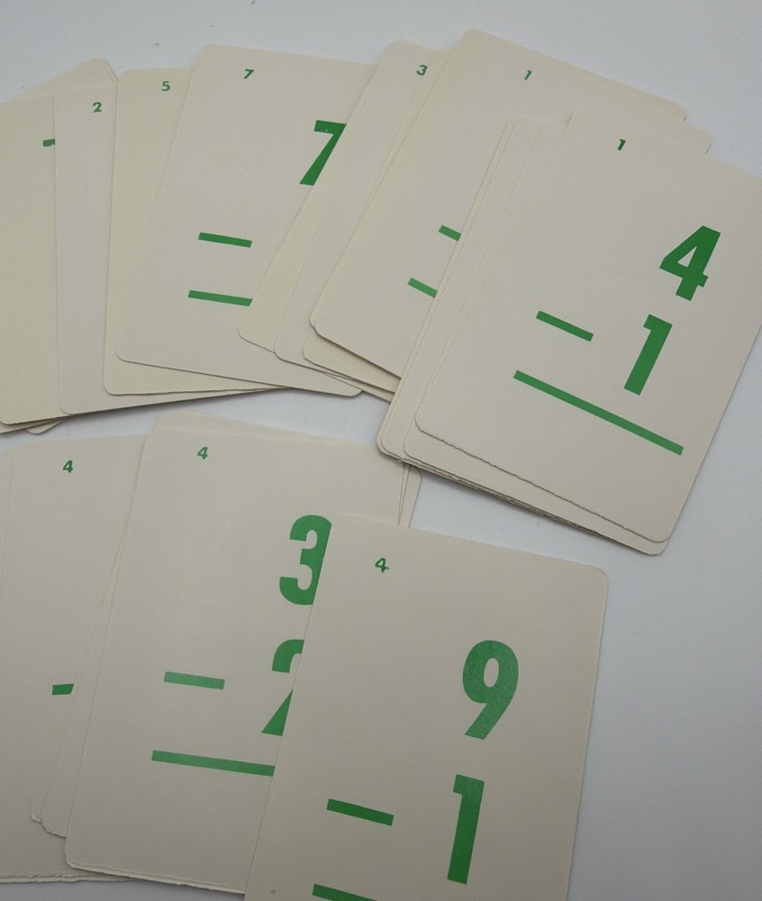 Vintage SUBTRACTION FLASH CARDS Wise Owl