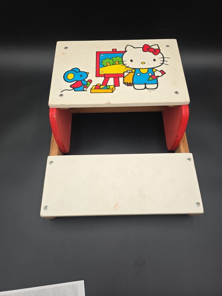 Vintage Hello Kitty Sit Step Bench Stool Chair 1983