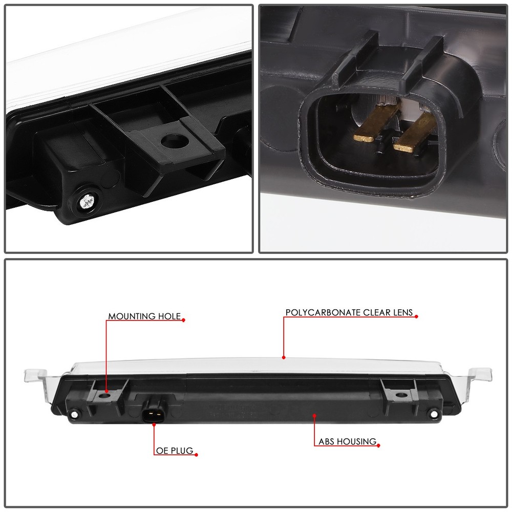 HIGH MOUNT LED THIRD 3RD TAIL BRAKE LIGHT BLACK FOR 2009-2017 TRAVERSE ACADIA