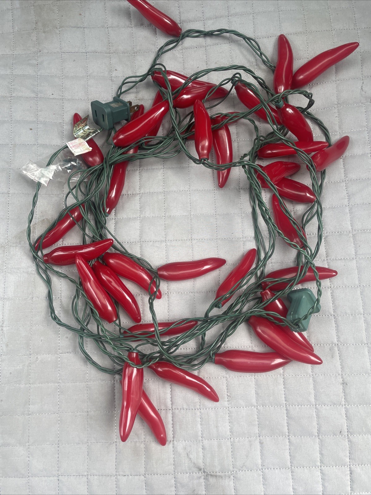 35 Red Chili Pepper Lights Soft Rubber Tested Working Vintage 1996 Kitchen Decor