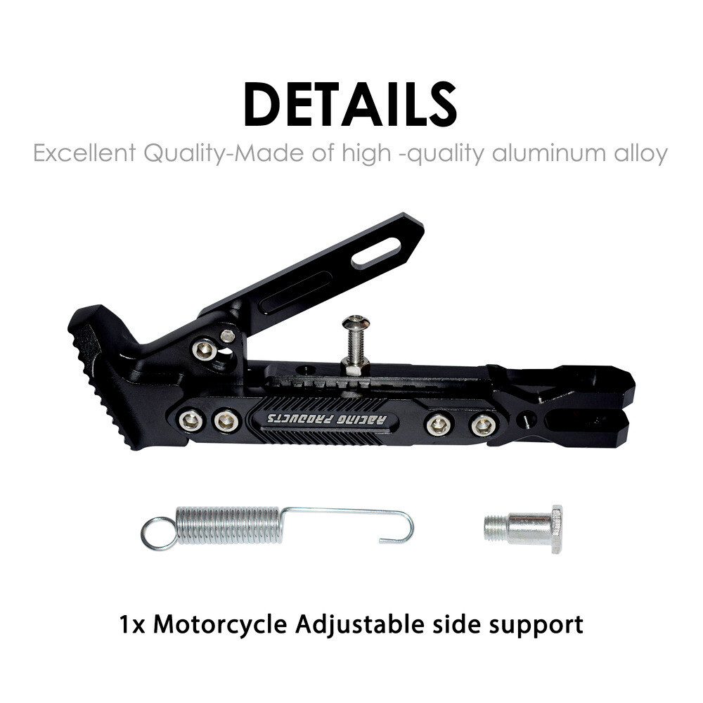 CNC Aluminum Motorcycle Adjustable Kickstand Foot Side Stand Support Universal
