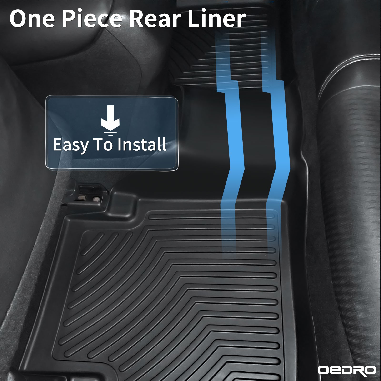Floor Mats for 2017-2024 Nissan Titan Crew Cab TPE All-Weather 2 Row Liners