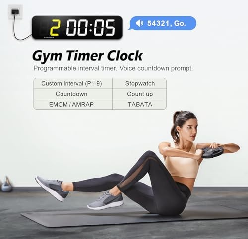 15.2" Large Digital Wall Clock with Seconds, App & Remote Control,
