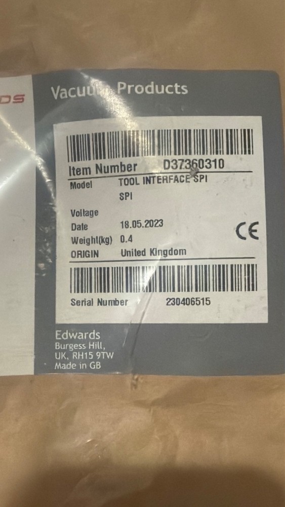 Edwards Tool Interface SPI Control Module D37360310