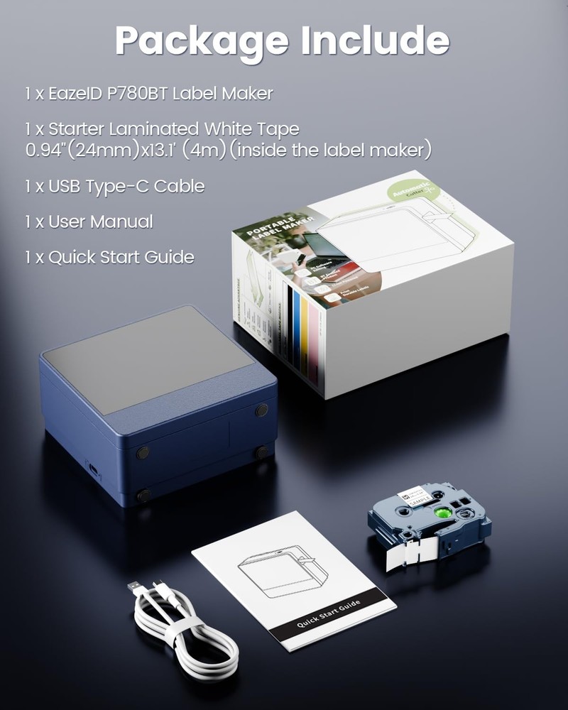1 Inch Label Maker Machine with-Tape Large Print, Wide Label Maker Bluetooth,...